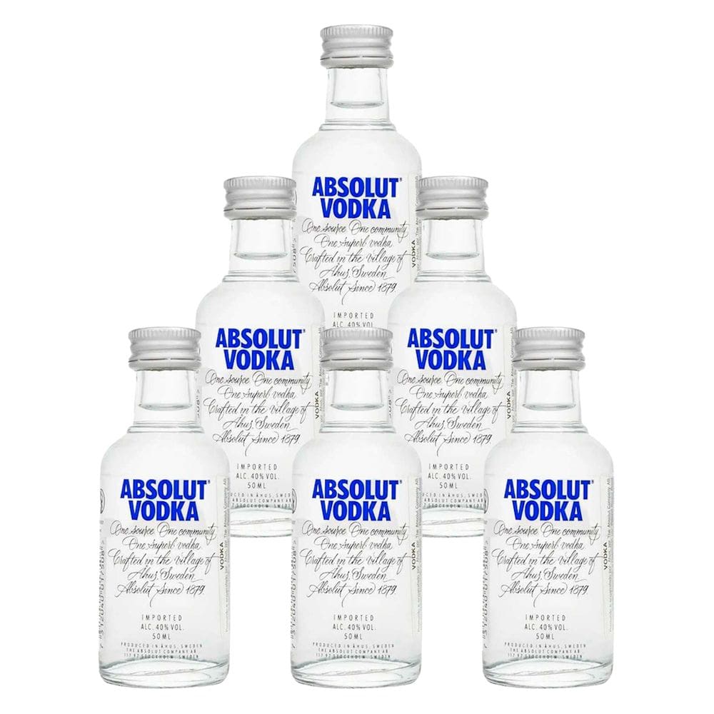 Miniatura Vodka Sueca Absolut Tradicional 50ml 6 Unidades