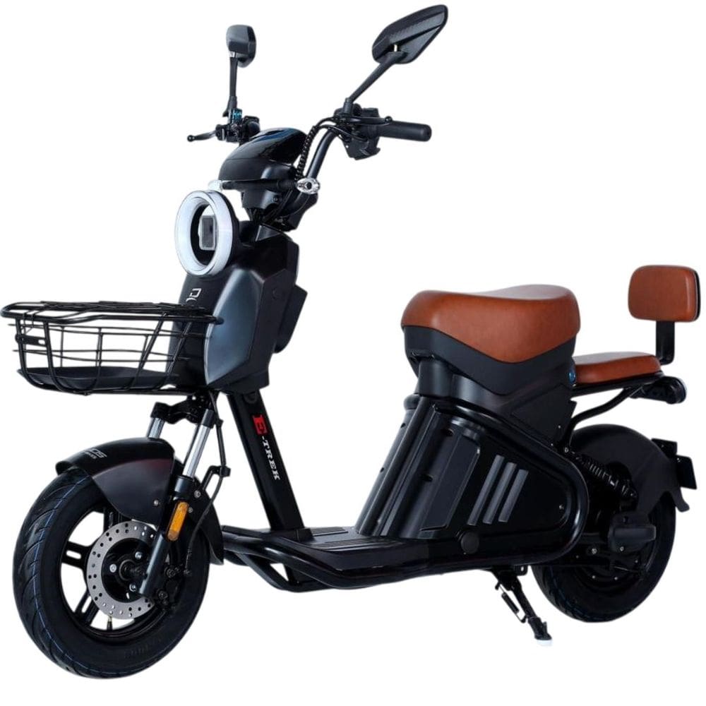Bicicleta Elétrica 1000W Alarme Retrovisor Painel Digital E-Trek Duos Preta