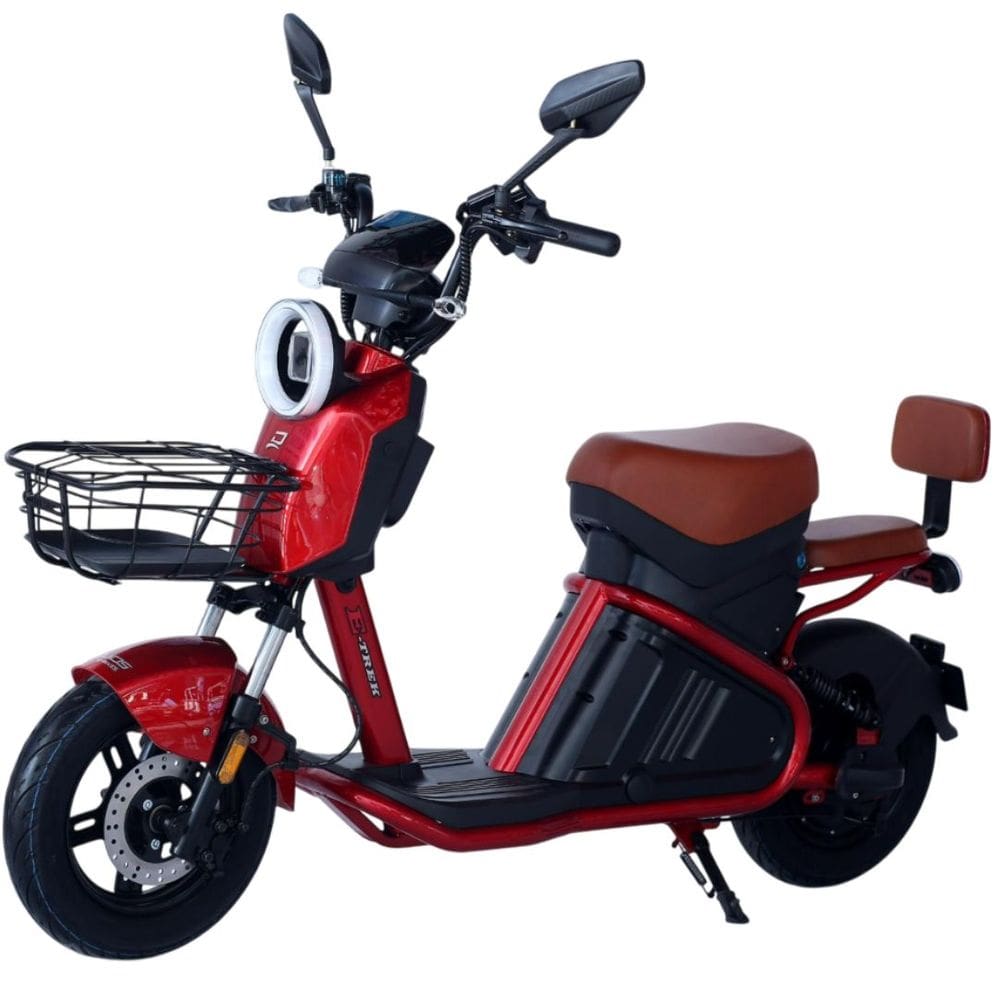 Bicicleta Elétrica 1000W Alarme Retrovisor Painel Digital E-Trek Duos Vermelha
