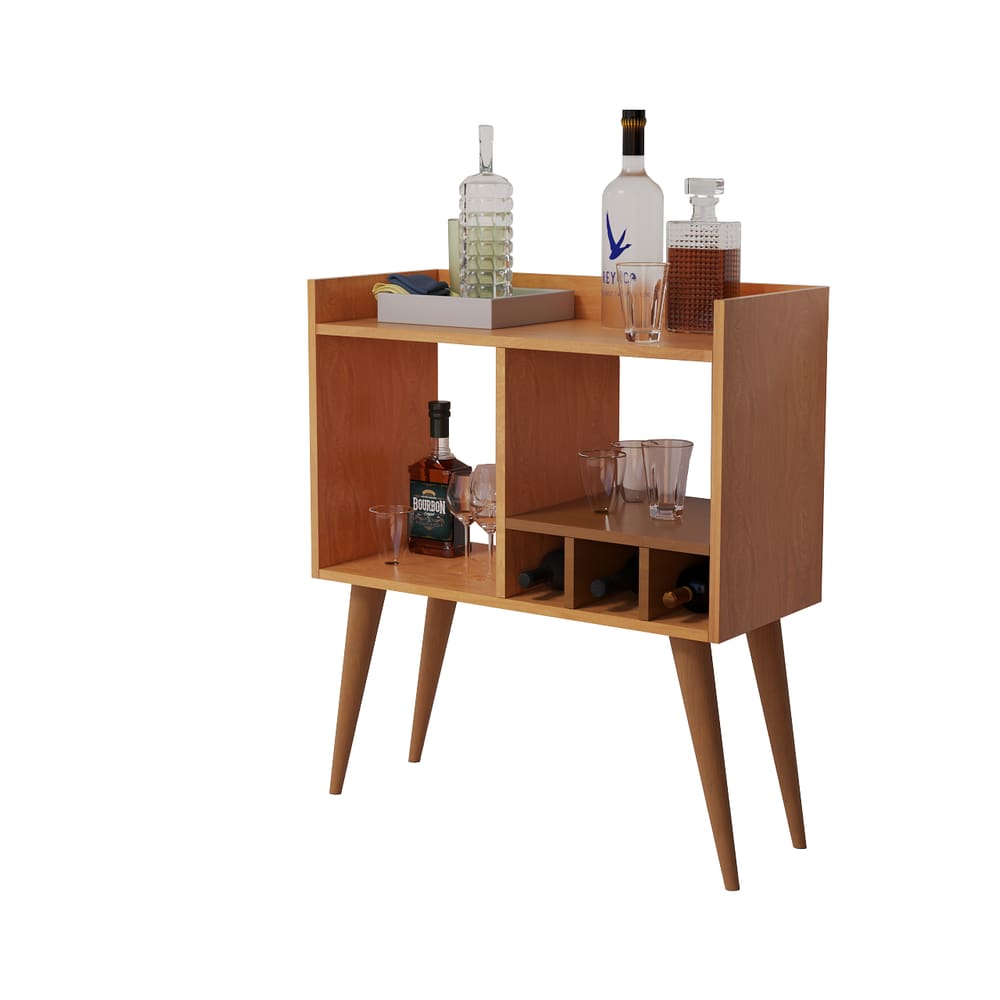 Aparador Retrô Porta Vinho Decoração Sala de Estar Cerejeira