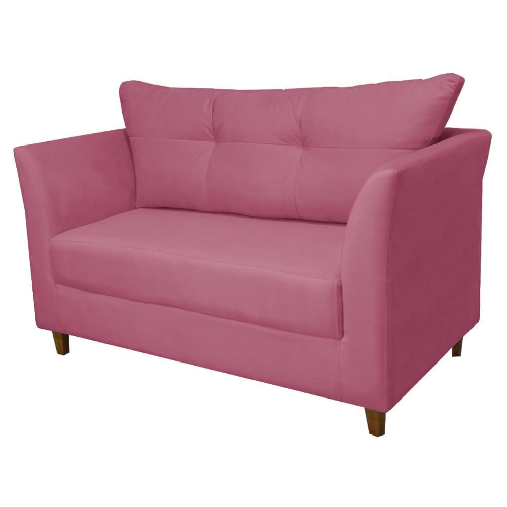 Namoradeira Isis para Consultório Suede Rosa - Vallisa Decor