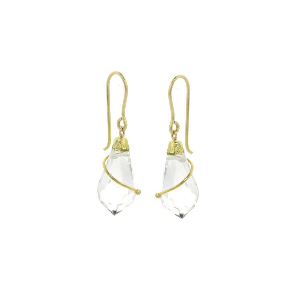 Brinco Gota Pedra Zircônio Anzol Elegante Ouro 18K Delicado