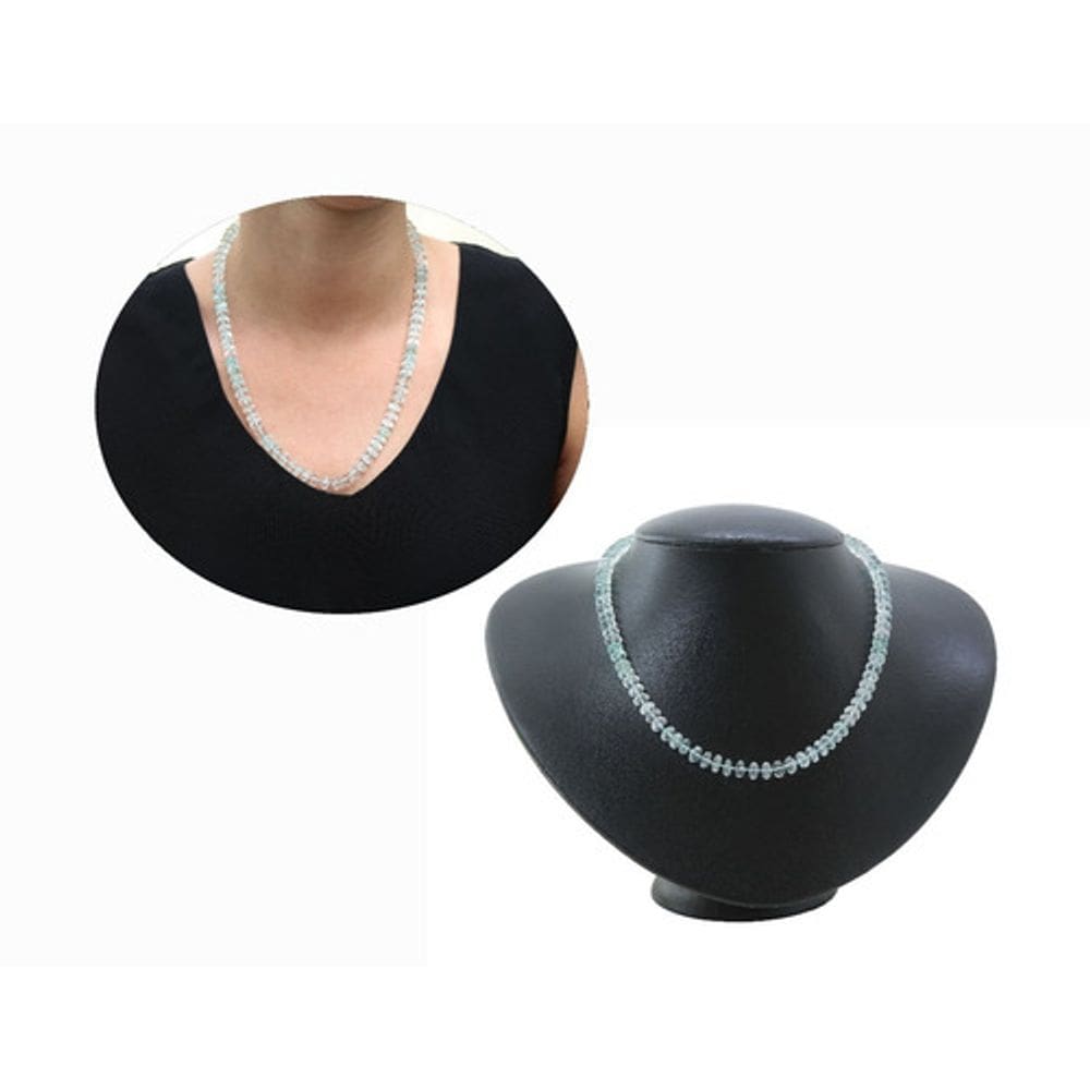 Colar Riviera Topázio Azul Natural Cristais Fecho Ouro 18k