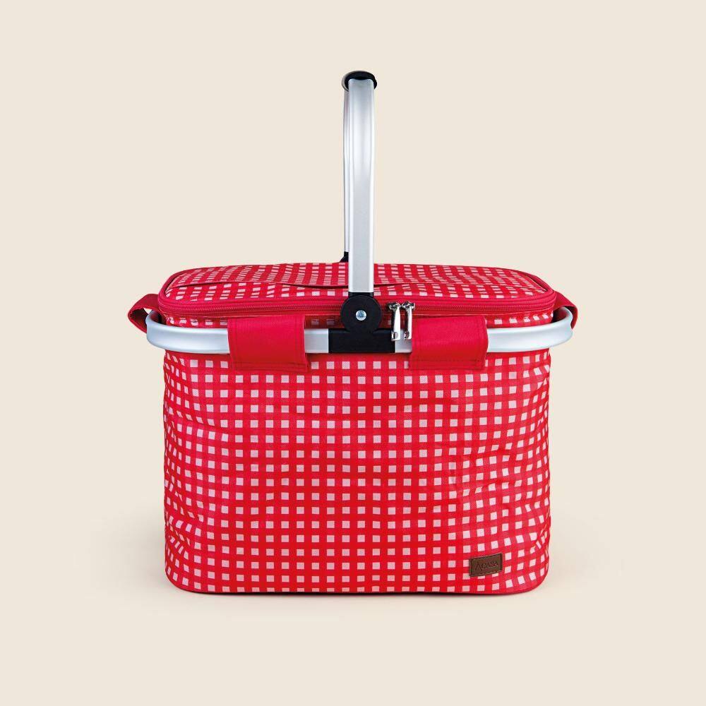 Bolsa Térmica Listrada Vermelho e Rosa 26L - A\\CASA