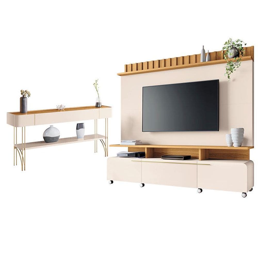 Estante Home Theater Artís e Aparador Vivant Off White Cinamomo – HB Móveis