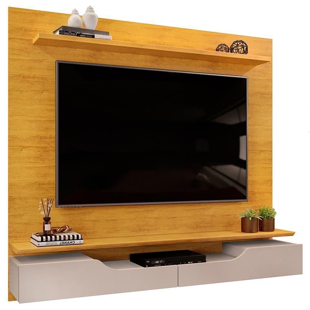 Painel Para Tv 60 Pol Com Bancada Suspensa 160cm Lewis D05 Cedro Bali - Lyam Decor