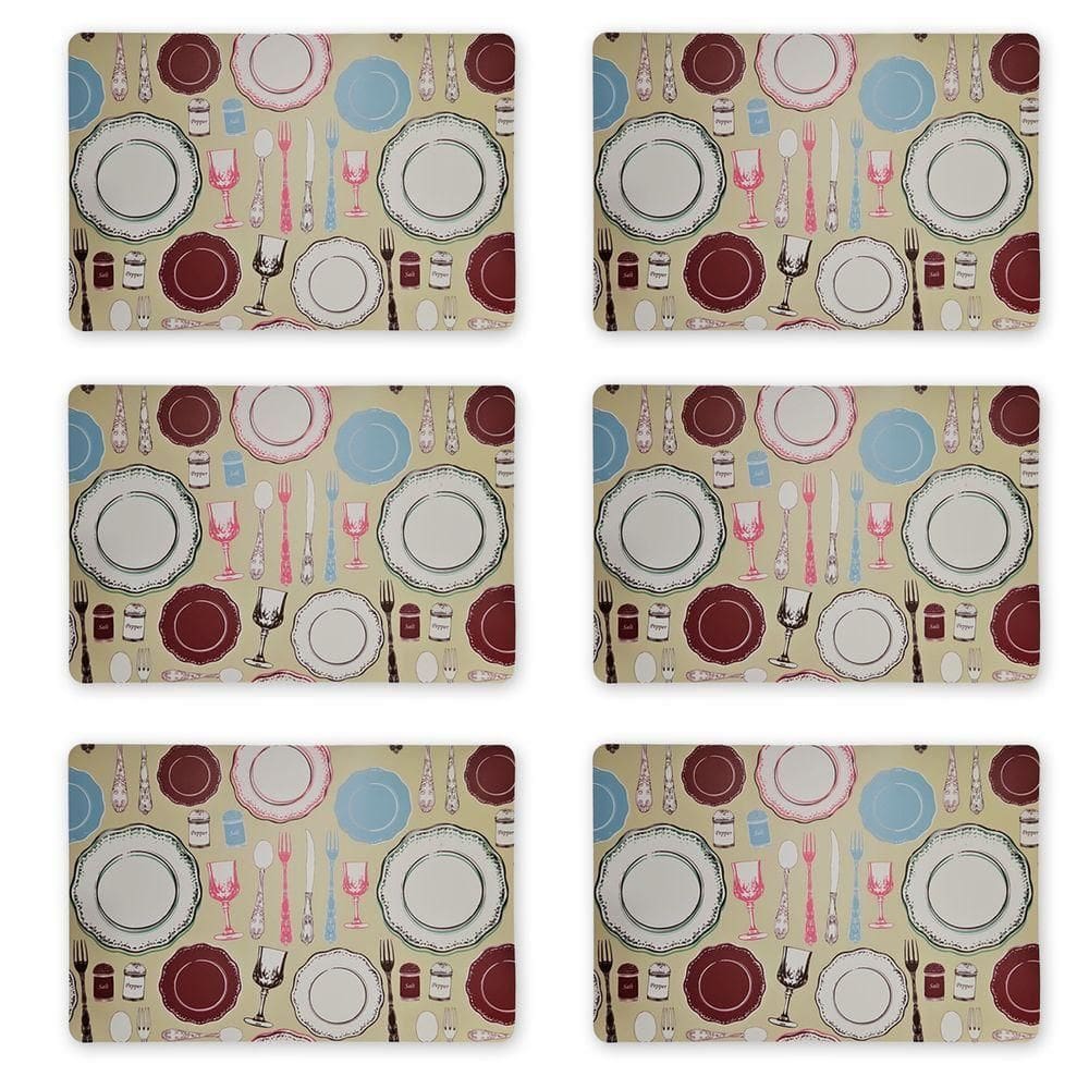 Kit 06 Peças Jogo Americano Mesa Sousplat Resistente Modelos Cozinha
