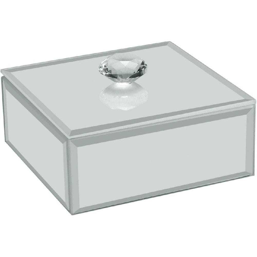 PORTA JOIAS CAIXA ORGANIZADORA HOME&CO ESPELHADO MDF 4x10x10cm BRANCO