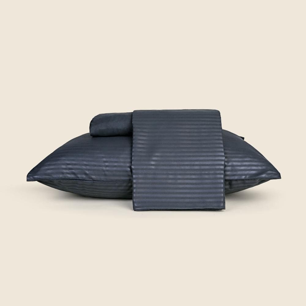 Jogo de Cama Microfibra Stripe Preto - A\\CASA