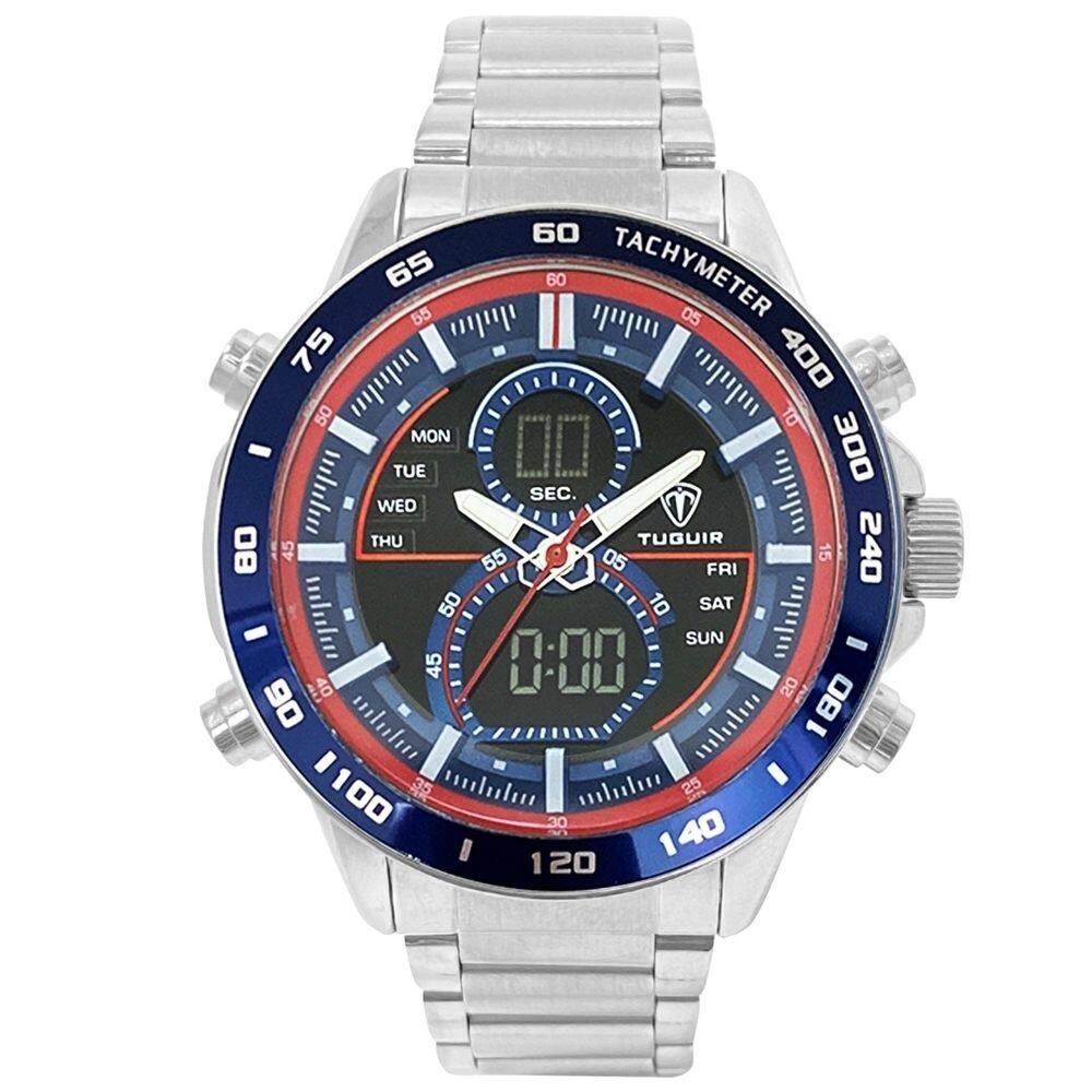 Relógio Masculino Tuguir AnaDigi TG1156 Prata e Azul
