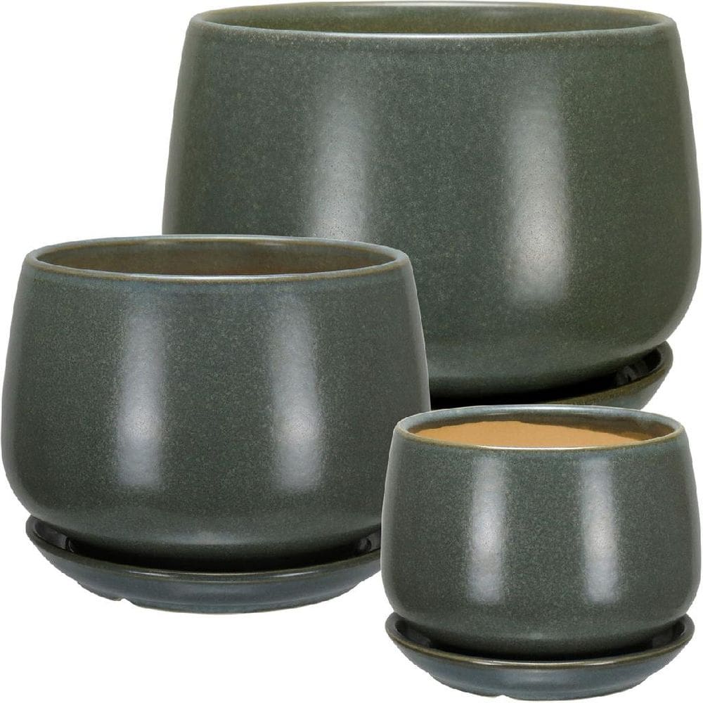 Jogo 3 Peças Cachepô Vaso Decorativo Planta Home&Co Cerâmica