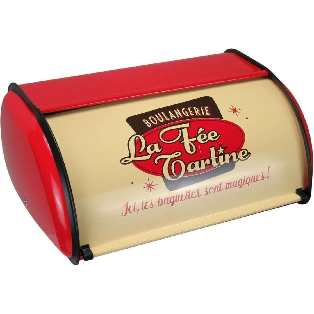 PORTA PÃO HOME&CO METAL 15x33x23cm VERMELHO E BEGE