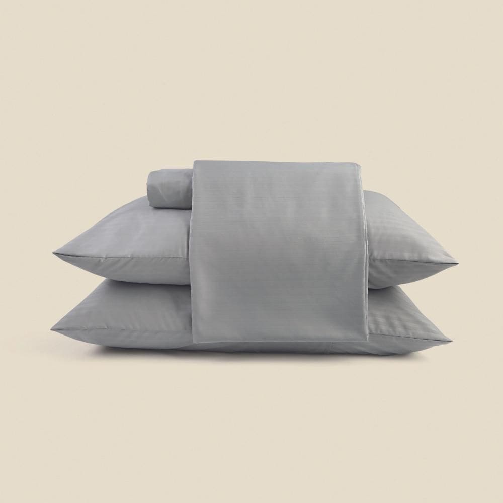Jogo de Cama Microfibra Stripe Cinza - A\\CASA