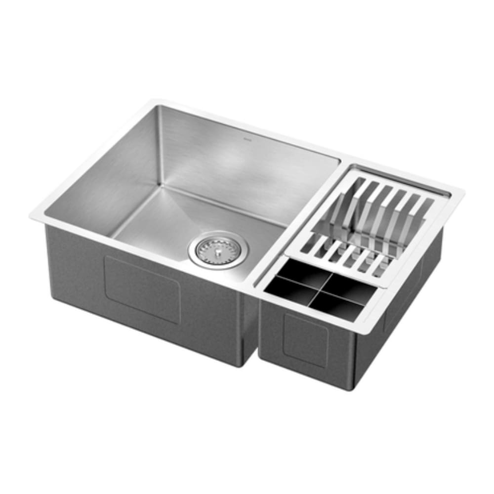 Cuba Dupla Bistrô 60x40x20 Escovado com Canal Equipado 4,5” FSC100% Docol