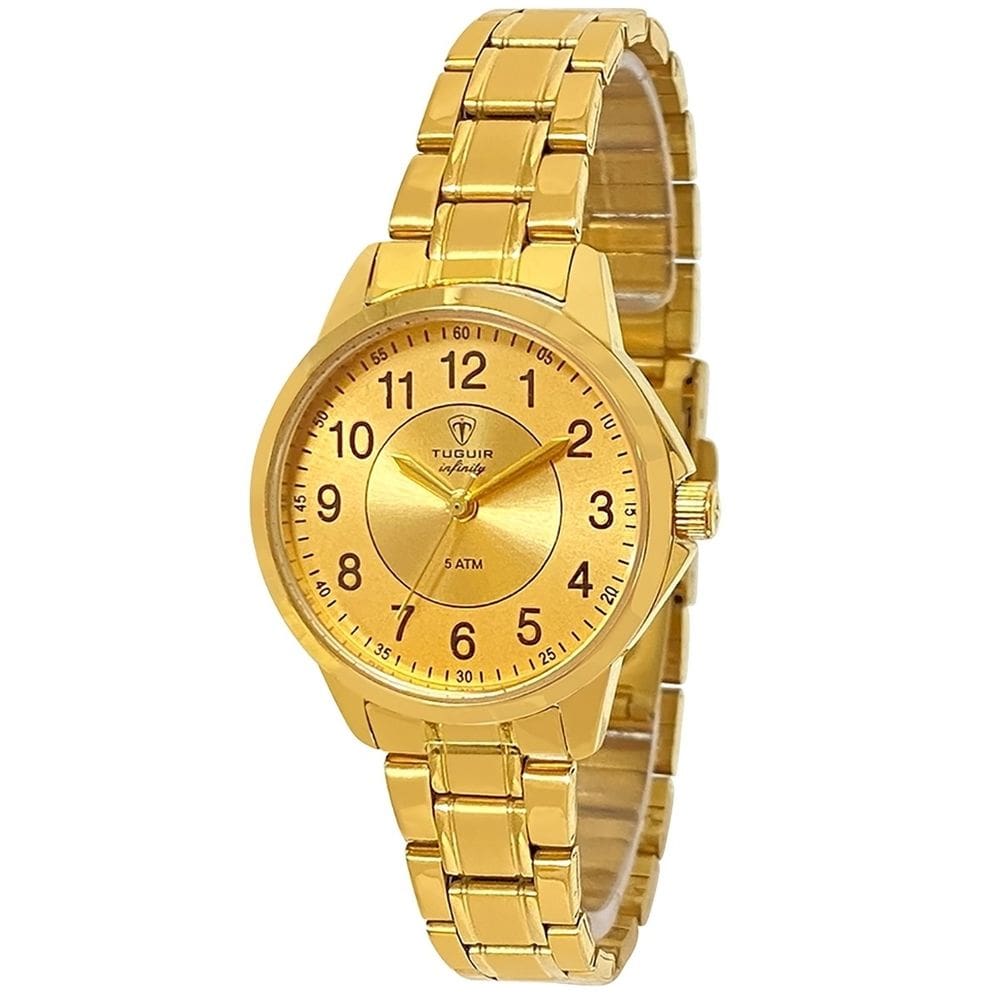 Relógio Feminino Tuguir Analógico Infinity TGI37048 Dourado