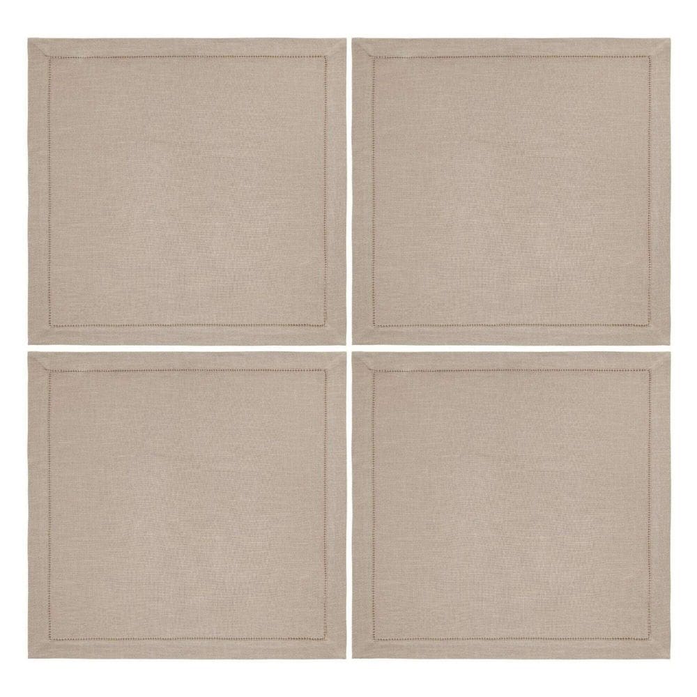 Conjunto de 4 Guardanapos Ponto Ajour Coloratta Taupe 50cm - CopaCia