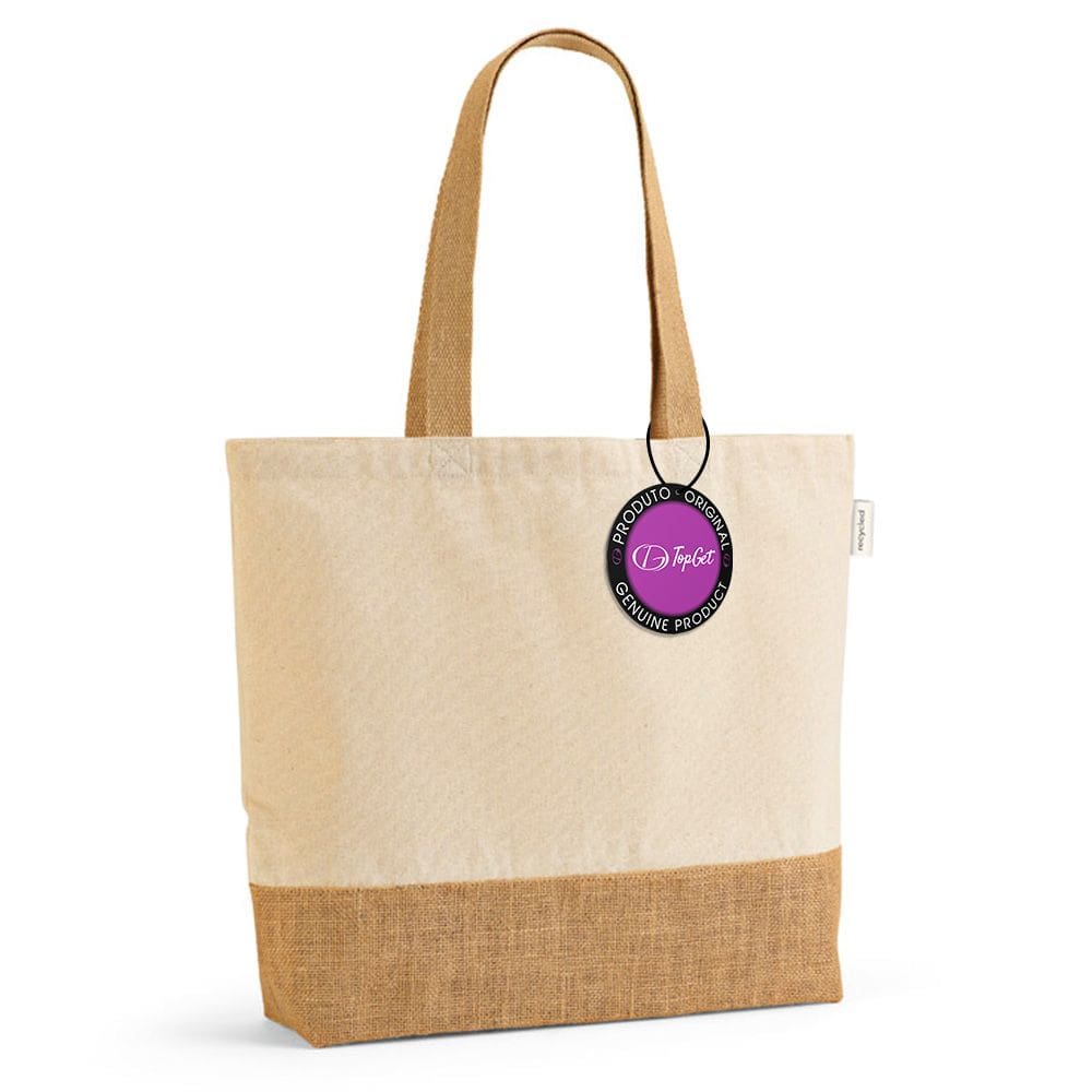 Sacola Grande em Algodão Reciclado e Juta 46x38cm Dayton TopGet