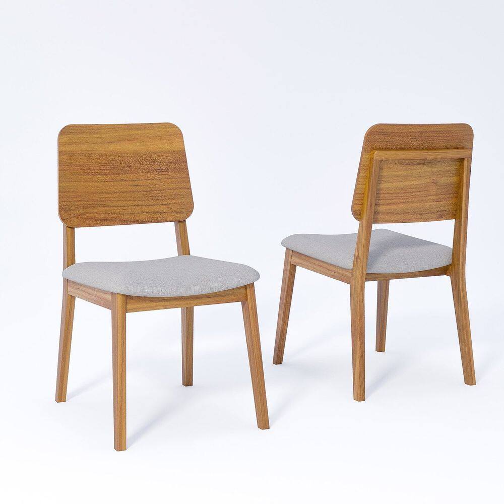 Jogo com 2 Cadeiras de Jantar 86cm x 46,5cm x 57cm Madeira/cinza