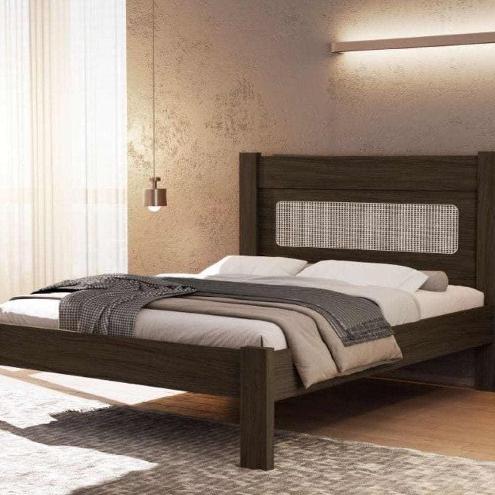 Cama Casal para Quarto 100% MDF 145x117x199cm Chocolate