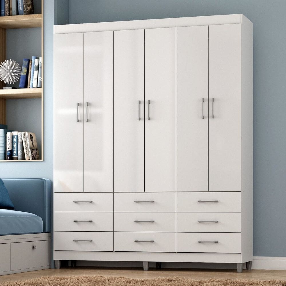 Guarda-Roupa Paraty 6 Portas 9 Gavetas Branco