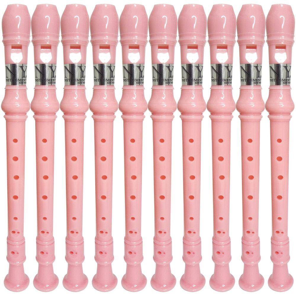 Kit 20 Flautas Doce Germânica Rosa Claro FL 20G New York