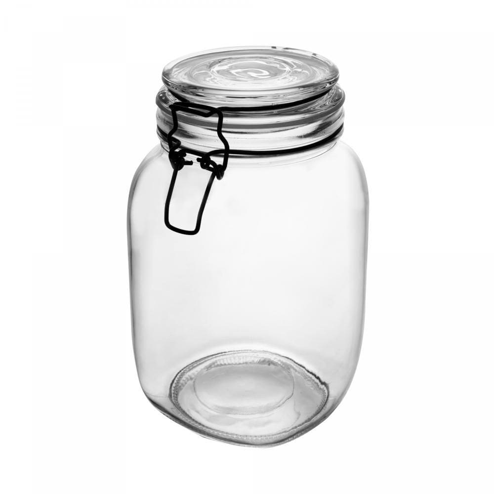 Pote Hermético de Vidro com Silicone Vintage Preto 1,6L