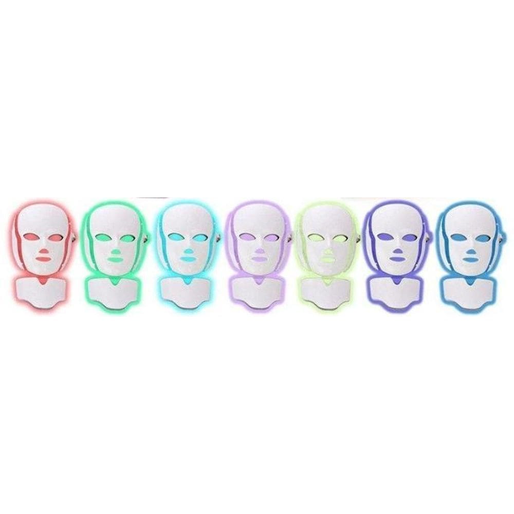 Máscara LED Facial+Pescoço | 7 Cores | Estimula Colágeno