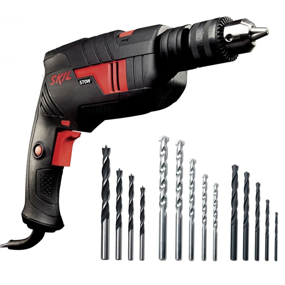 Furadeira Impacto 1/2\"\" + 14 Brocas 570w Skil