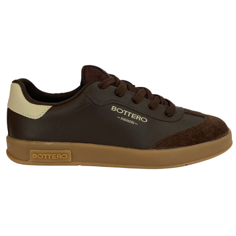 Tênis Bottero 364905 Feminino Café em couro estilo e conforto