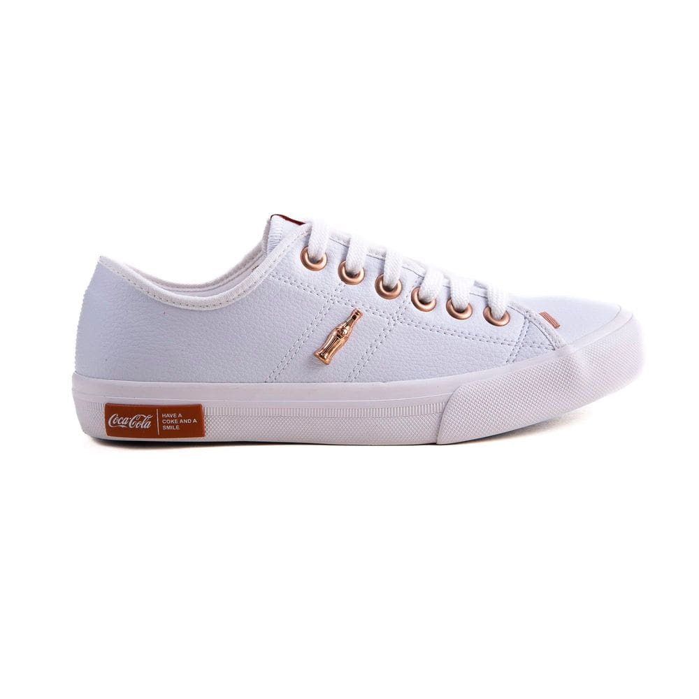 Tênis Coca-Cola Casual Confortável Miami Eco Branco Feminino