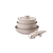 Jogo de Panelas Empilhável Brinox com Cabo Removível Ceramic Life Fit 10 Peças - Antiaderente Cerâmico Fundo de Indução