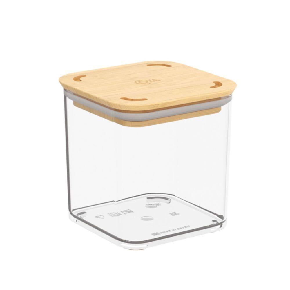 Pote Hermético Cristal com Tampa em Bambu 580ml, linha Modo Coza
