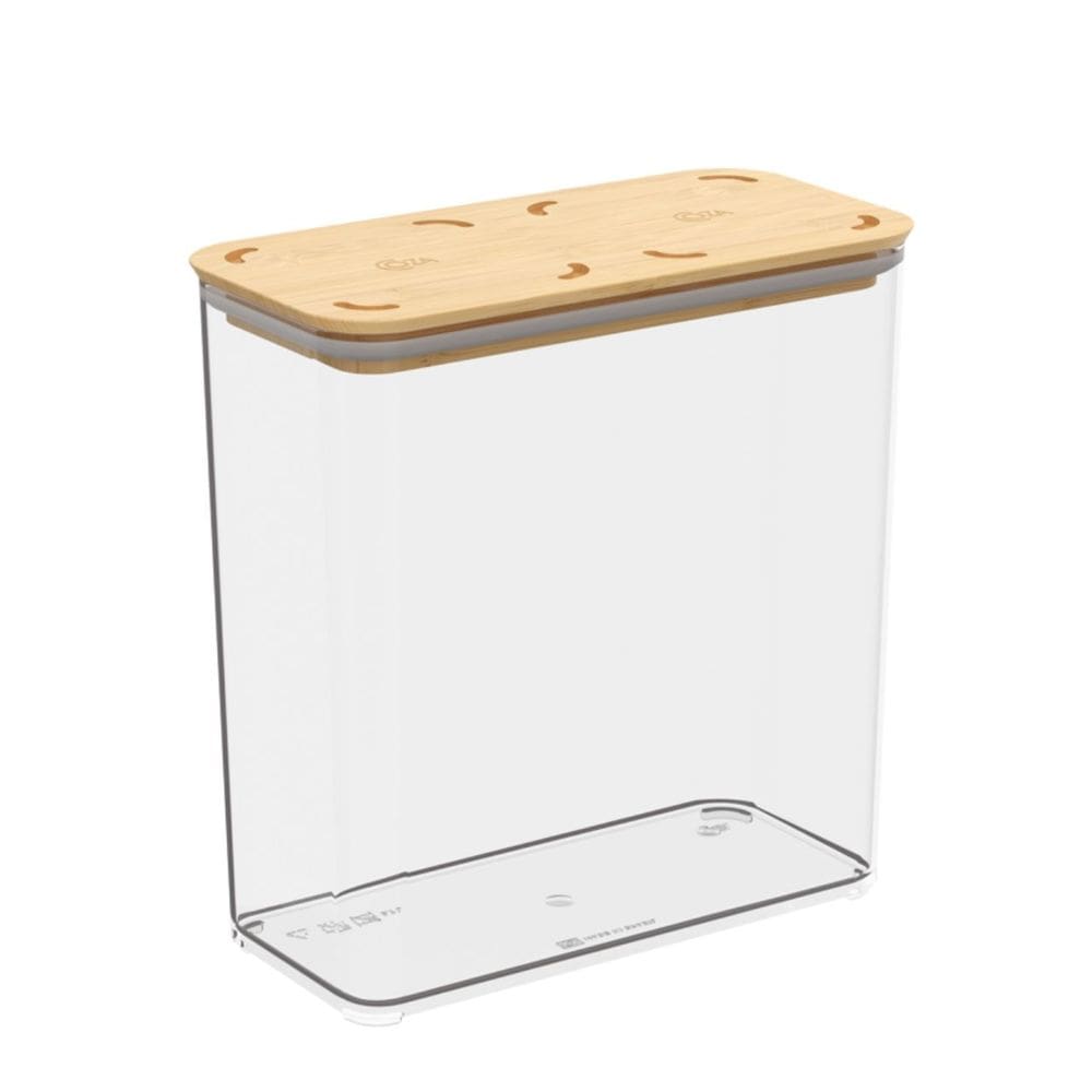 Pote Hermético Cristal com Tampa em Bambu 2,7L, linha Modo Coza