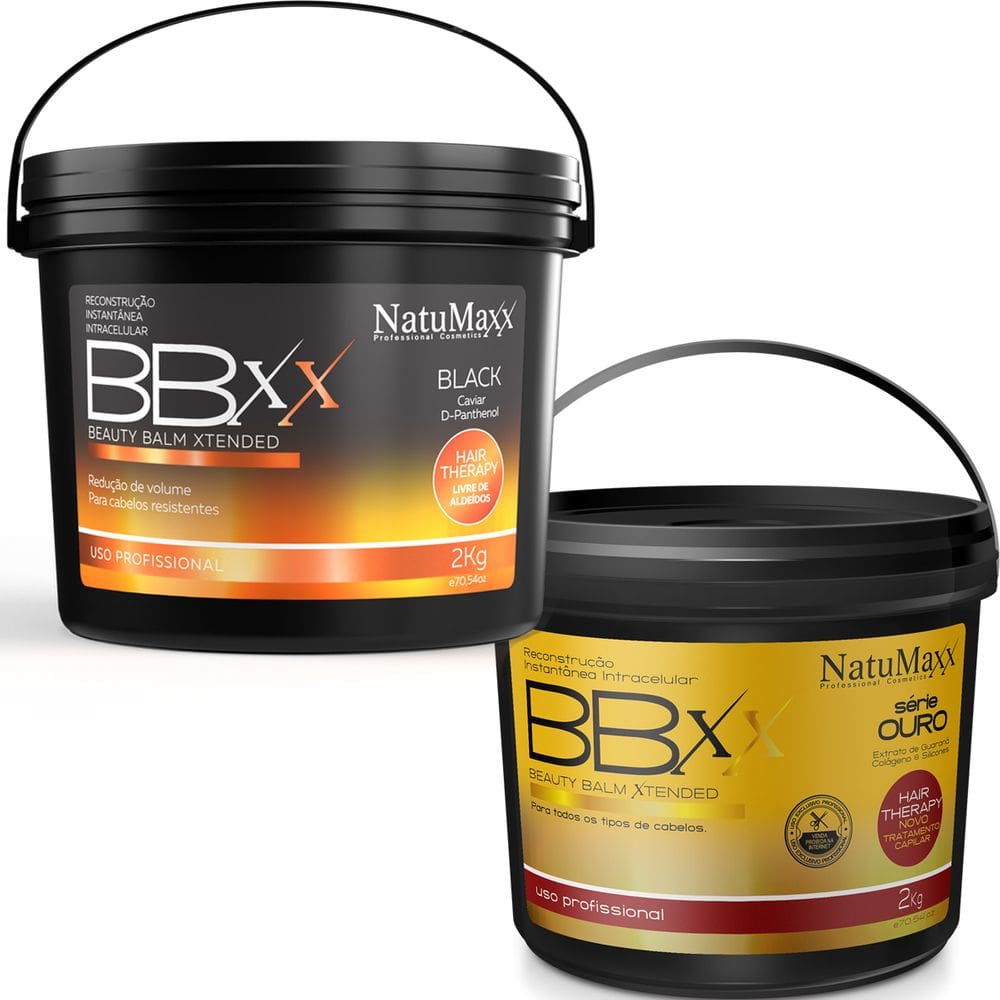 Kit Btx Capilar Balm Xtended Black + BBXX Gold 2kg NatuMaxx
