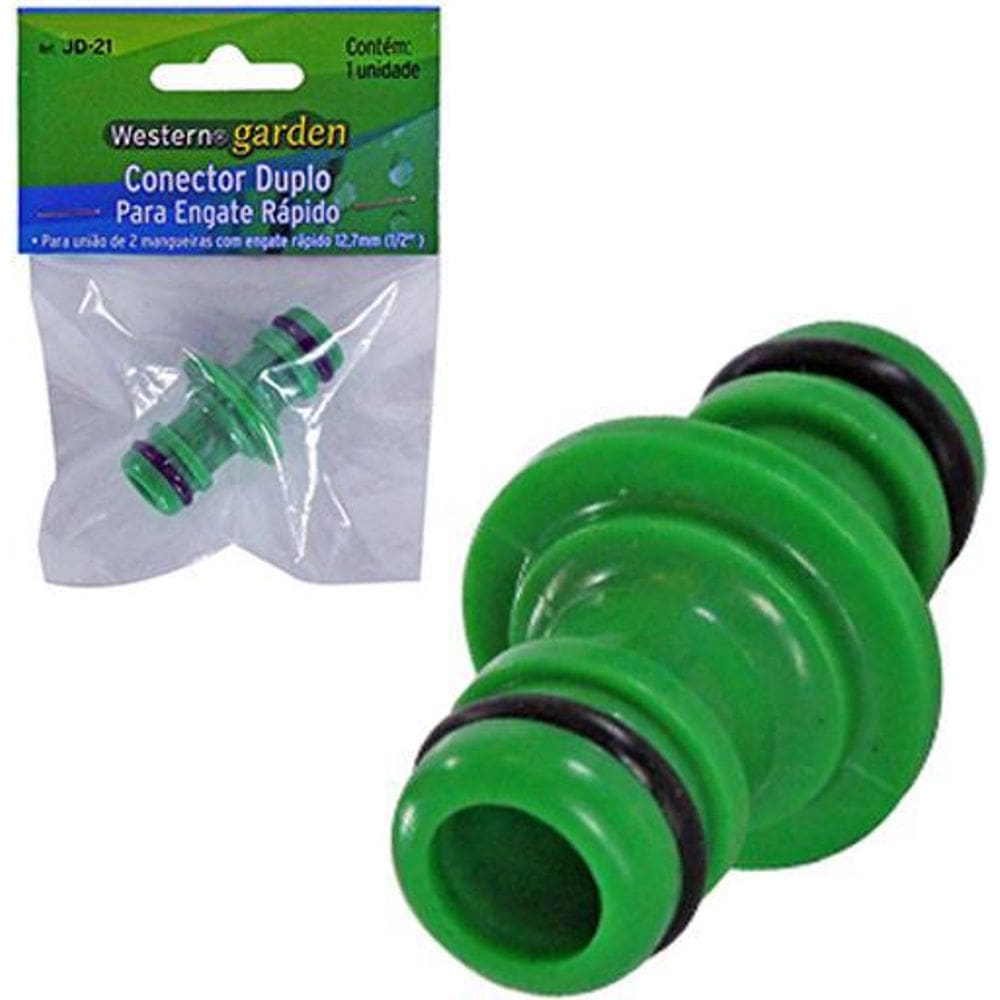 Bico Conector Duplo Para Mangueira Engate Rapido ½``