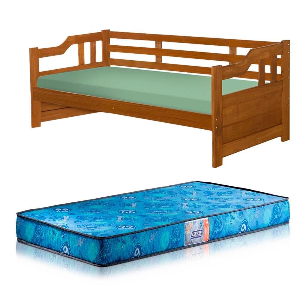 Cama De Babá Madeira Maciça Solteiro Castanho Amsterdã JM