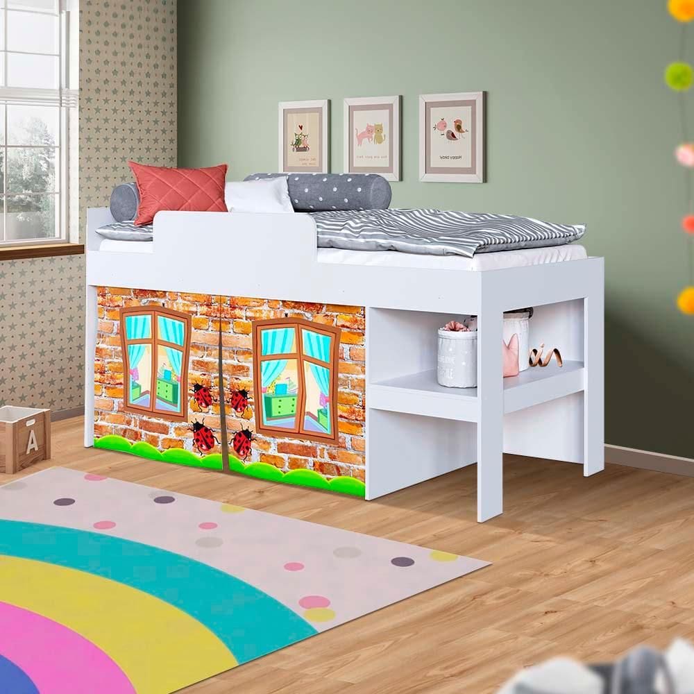 Cama Cabaninha Solteiro Branco Fantasia Shop JM