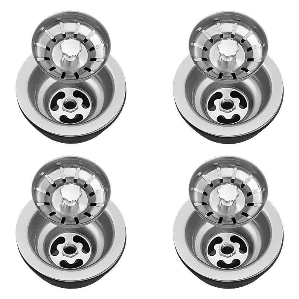 Válvula Para Pia Kit 4 Aço Inox 3.1/2 G01 Cromado - Mpozenato