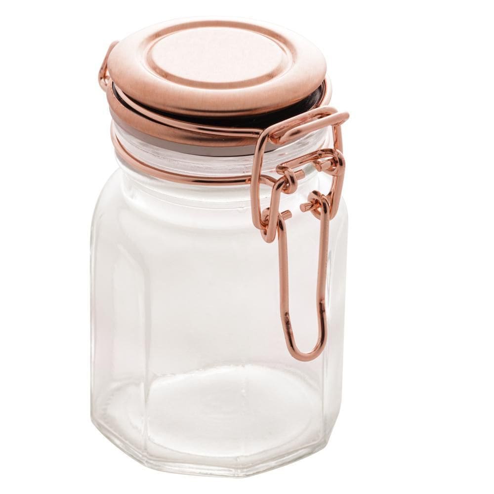 Pote Hermético de Vidro com Tampa em Metal Rosé 80ml - Lyor