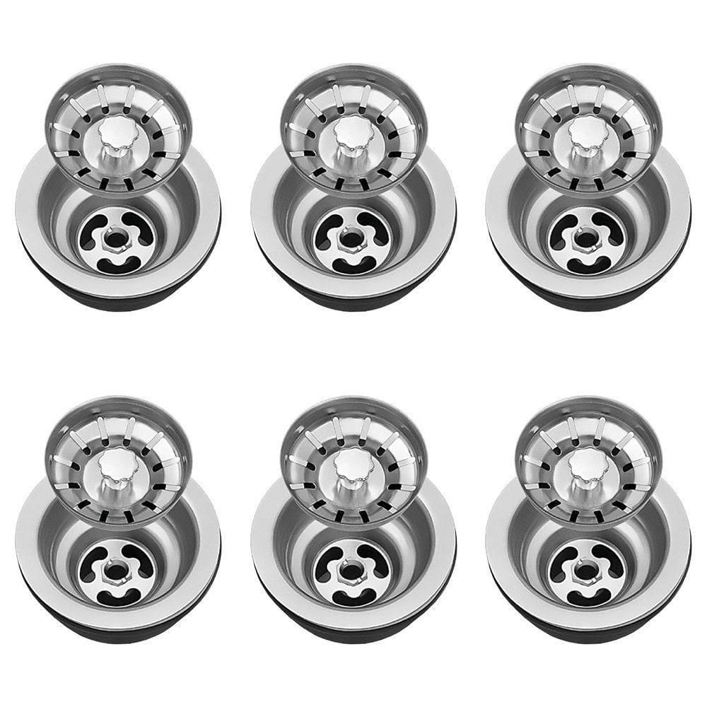 Válvula Para Pia Kit 6 Aço Inox 3.1/2 G01 Cromado - Mpozenato