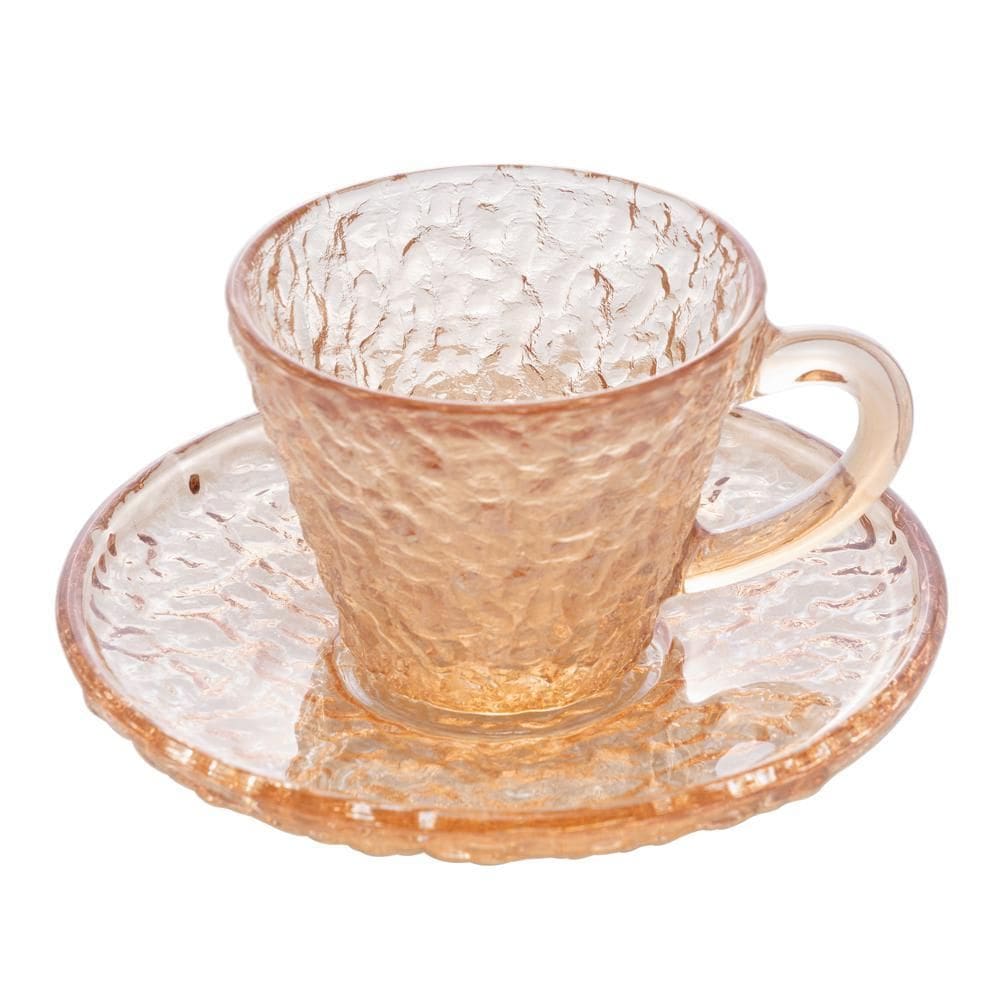 Xícara Cristal Martelado de CaféPetra Âmbar Metalizado 70ml