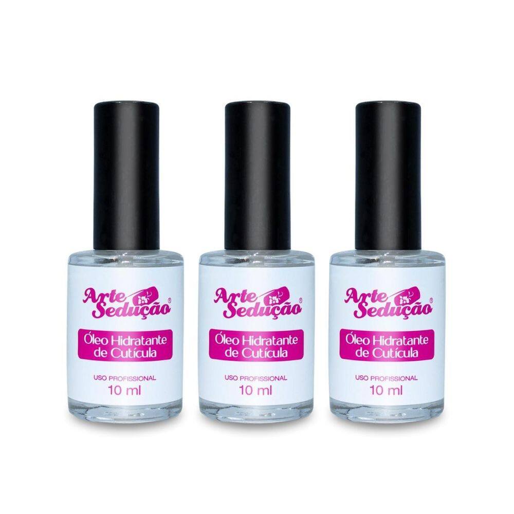 Kit 3 Óleo Hidratante Revitalizador De Cutícula Arte Sedução