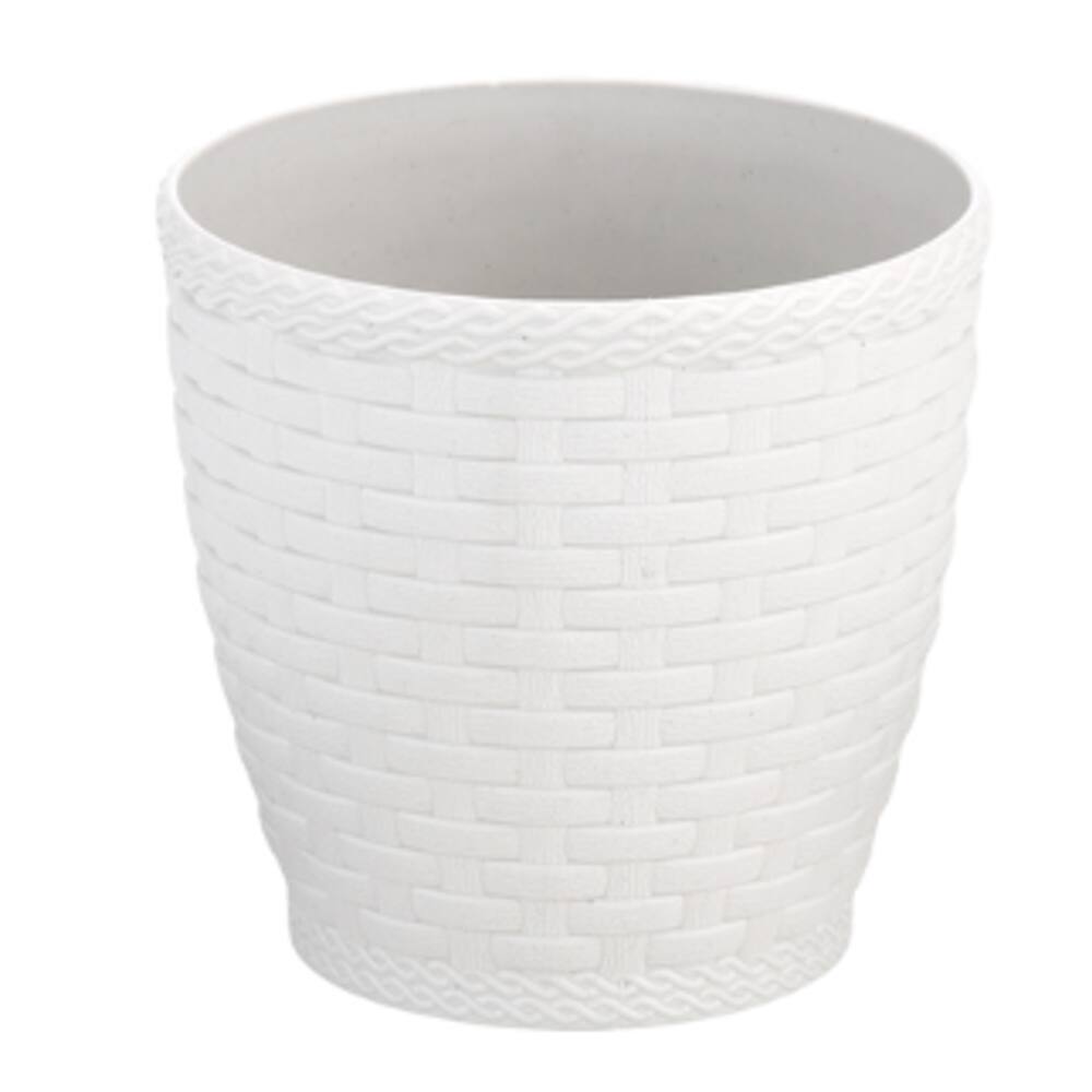 Vaso Rattan Redondo M3 (300ml) Branco INJEPLASTEC