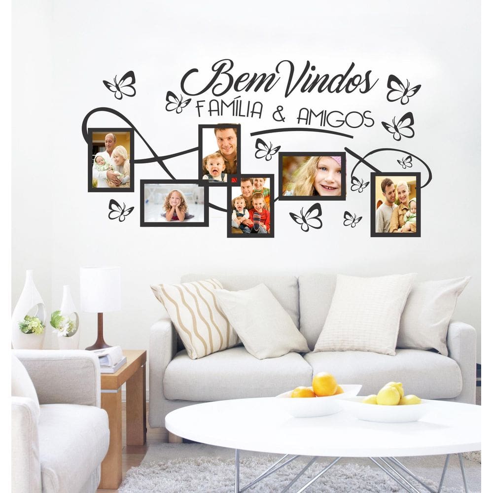 Adesivo Decorativo Porta Retrato Bem Vindos Familia E Amigos