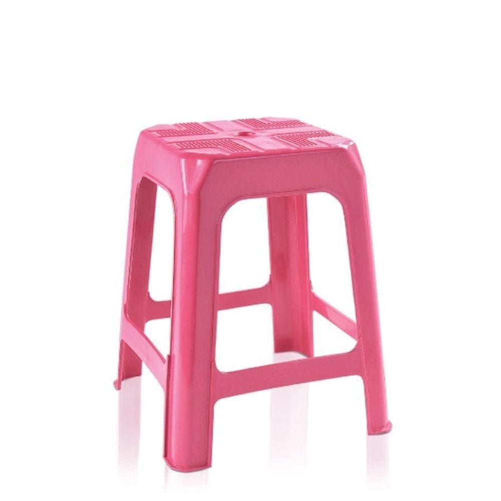 Banqueta Plástica Para Lanchonete Praia Jardim Até 70Kg Rosa