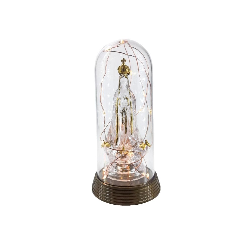 Luminária Imagem Nossa Senhora De Fátima Redoma E Luzes