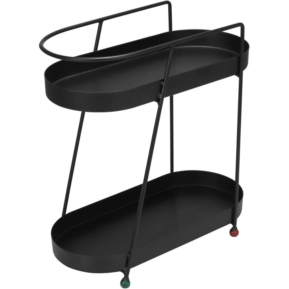 SUPORTE PARA VASOS PLANTA CACHEPÔ 2 NIVEIS HOME&CO METAL 36x35x17cm PRETO