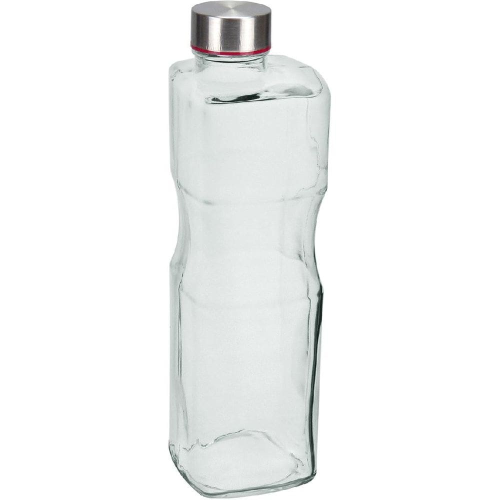 GARRAFA ÁGUA SUCO LEITE HOME&CO VIDRO 1,1 LITROS 27x8x8cm TRANSPARENTE COM TAMPA