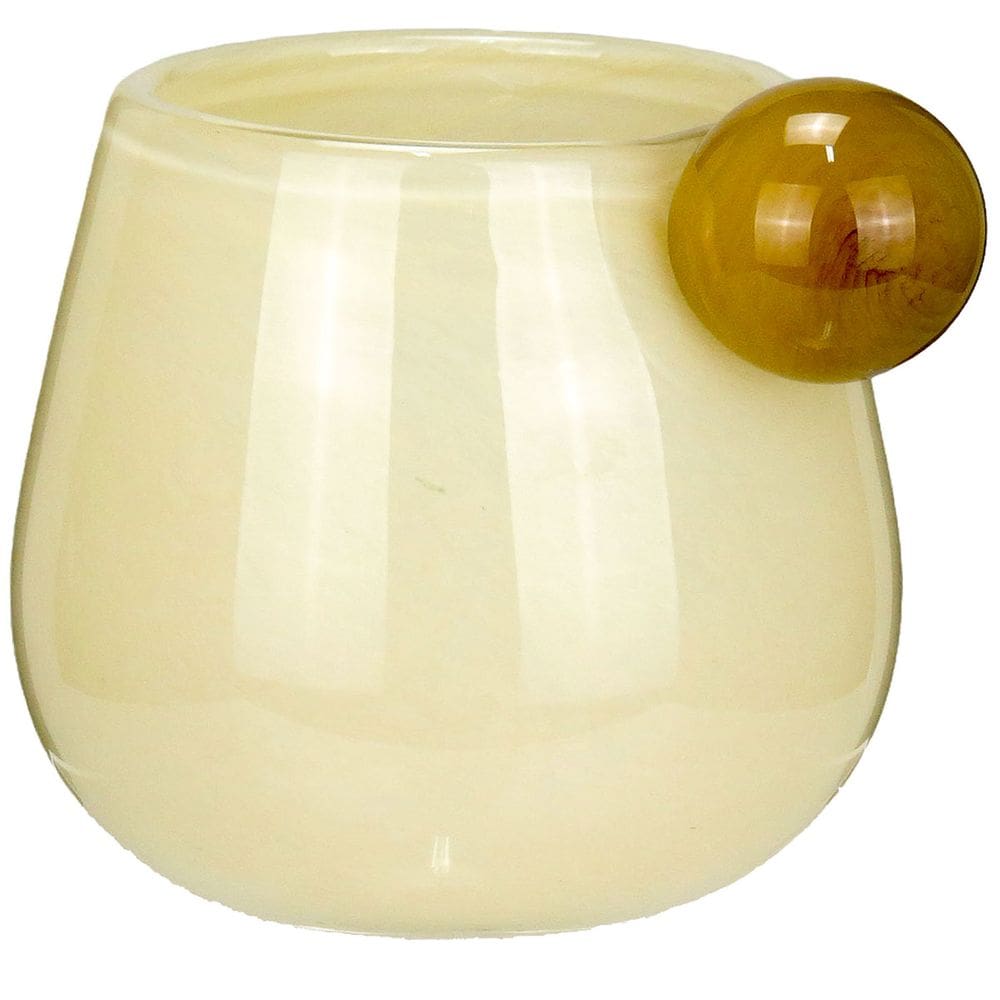 VASO DECORATIVO ENFEITE CASA HOME&CO VIDRO 11x13x13cm BEGE
