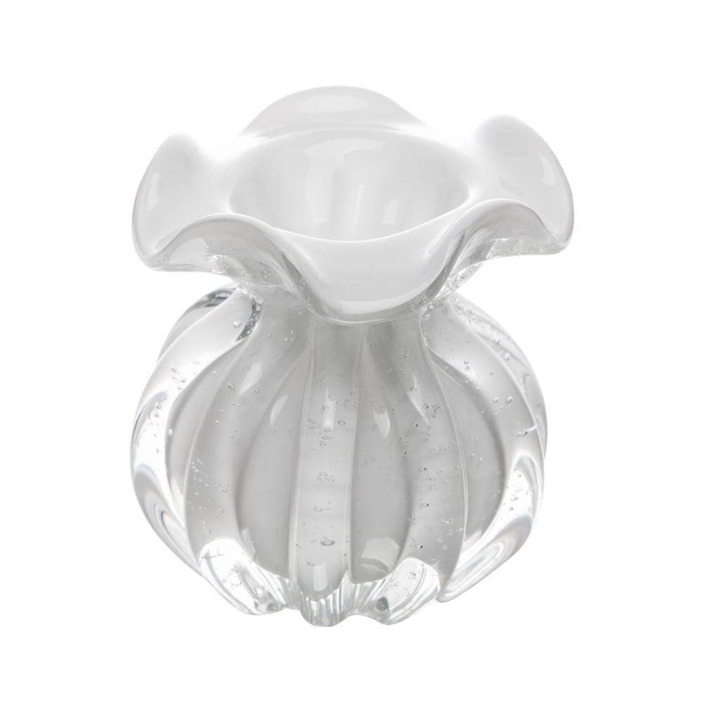 Vaso Italy Em Vidro Branco Leitoso 10x11cm – Wolff